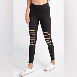 Black Laser Cut Leggings